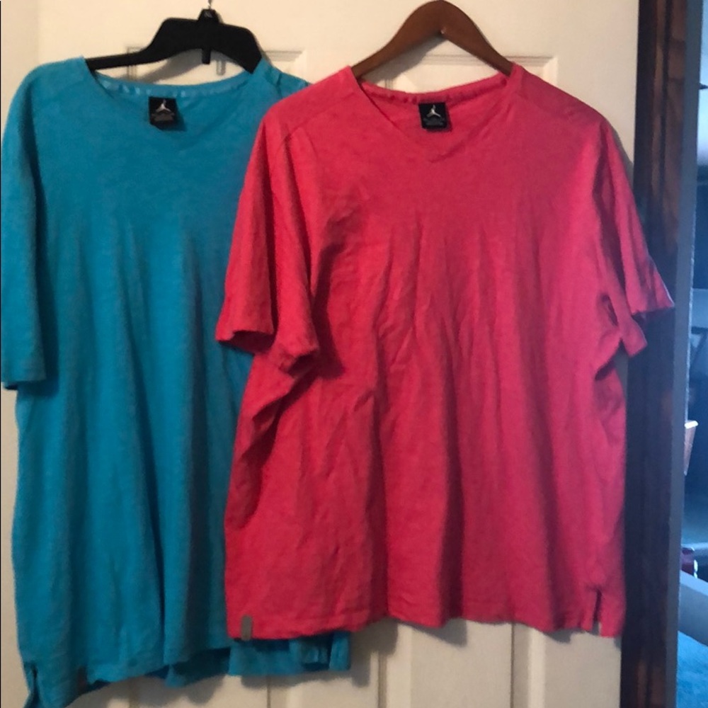 Two practically new Jordan v-neck tees!!